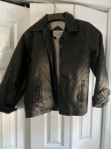New York Classic Faux Distressed Leather Young Boys Jacket Size Large - Picture 1 of 7