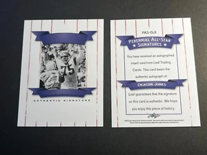 2012 Leaf Legends LEERE RÜCKSEITE PROOF Staude MISSING AUTO/FOIL Deacon Jones - Bild 1 von 2