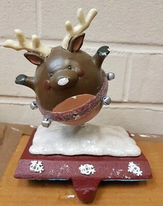 Christmas Decoration Reindeer Stocking Hanger Decoration - Picture 1 of 5