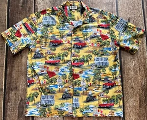 ALOHA REPUBLIC HOLLYWOOD ROUTE 66 HAWAIIAN LUAU SHIRT MENS 2XL MADE IN USA - Picture 1 of 9