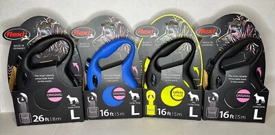 Flexi New Classic Retractable Tape Leash-Large Size With Various Colors-New