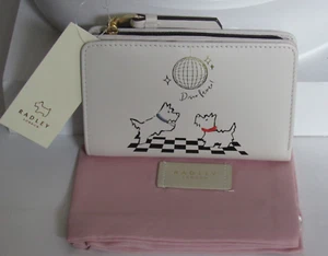 Radley London DISCO FEVER Medium Folded Wallet Purse Light Natural NWT $88 - Picture 1 of 7