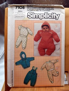 Simplicity 7108 Baby 7 bis 24 Pfund Jacke Schneeanzug Overall Oberteil Hose Muster - Bild 1 von 4