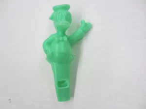 Vintage 1960's Disney DONALD DUCK Plastic Whistle Green 3" Long - Picture 1 of 3