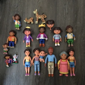 Dora The Explorer Lot Of 17 Figures Diego, Boots, Mom & Baby Jaguar Abuela - Bild 1 von 9