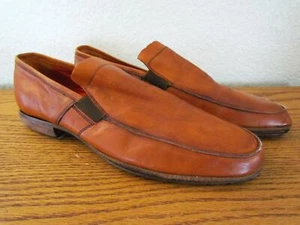 Mark Nason Moc Toe Loafers Slip-On Shoes Light Brown Leather Mens 8.5 Italy - Picture 1 of 10