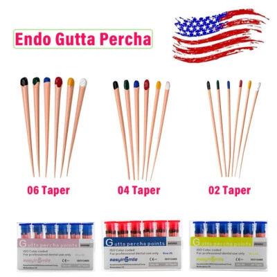 Dental Gutta Percha Points for Root Canal Endodontic Treatment .02/.04/.06 Taper - Image 1 of 4