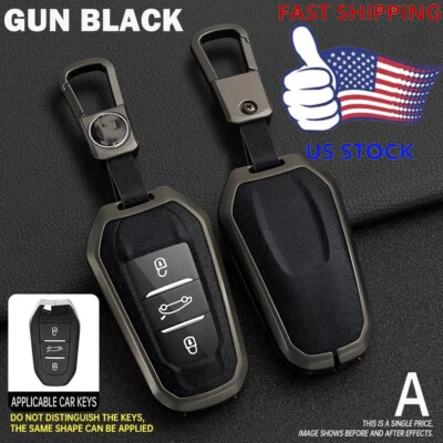 Funda Carcasa Llavero Coche Cuero Negro Pistola Para Peugeot 3008 508 4008 2008 Foto 1 de 4
