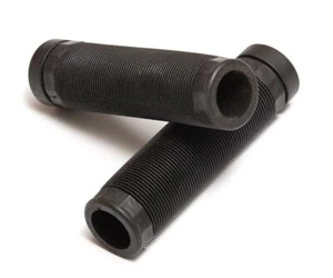 Pair Elite Bike / Bicycle Ribbed Design 115mm Handlebar Grips - Black - Picture 1 of 1