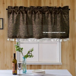 1PC Kitchen Rod Pocket Cotton Printed Window Tier Short Valance Cafe Curtains - Picture 1 of 5
