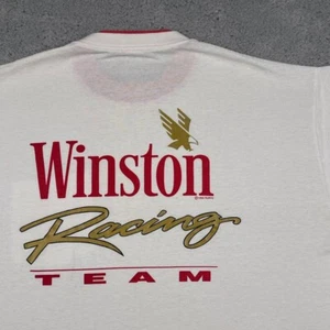 Camicia vintage Winston Racing uomo XL bianca punto singolo anni 90 made in USA - Foto 1 di 12