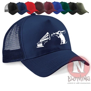 Banksy HMV dog nipper with bazooka Half mesh retro trucker baseball cap hat - Picture 1 of 10