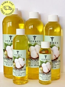 COTTON SEED OIL by HERMES WINTERIZED ORGANIC COLD PRESSED 2 oz - 16 oz - Picture 1 of 6