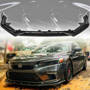 For Honda Civic 2022-2024 Sedan Hatchback Gloss Black Front Bumper Lip Splitter - Picture 1 of 10