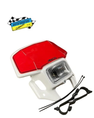 Mascherina Portafaro CEMOTO Bianca Completa Per Honda XR Headlight - Immagine 1 di 4