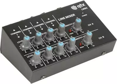 Compact Line Mixer, 8 Channel Mono / 4 Channel Stereo - QTX - Image 1 of 3