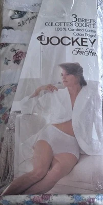 1995 Jockey Womens Briefs 100% Combed Cotton Size 10 (3) FLOWER PRINT BRIEFS NOS - Image 1 of 4