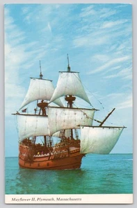 Mayflower II Barco Plymouth MA Postal Plantación Plimoth Réplica 1620 - Imagen 1 de 3