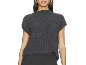 Suéter de playa Free People suéter tejido para mujer M GRIS suéter corto para mujer simulado - Imagen 1 de 12