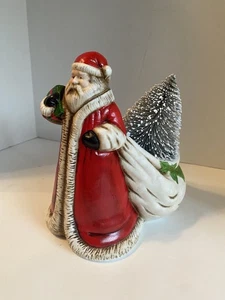 Vintage 1991 Claire Burke Ceramic Santa Claus Potpouri Holder - Picture 1 of 12
