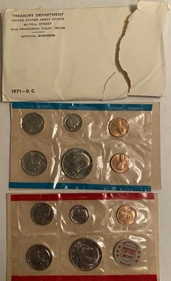 1971  1972  1976  1977  1979 Uncirculated Mint  Sets In Original Envelopes - Image 1 of 4