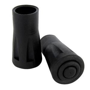 5/8" Black Rubber Replacement Cane Tips Walking Stick Chair Walker 2 pc tip set - Picture 1 of 2
