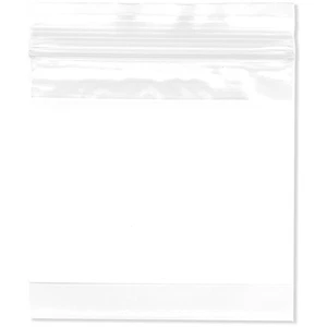 Plymor 3" x 3", 2 Mil with White-Block Zipper Reclosable Plastic Bags - Picture 1 of 3
