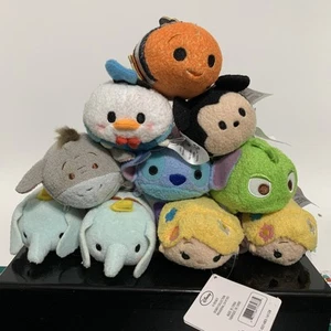 Lot of 10 Disney Mini Tsum Tsum 3” Plush Mickey Donald Nemo Eeyore Stitch Dumbo - Picture 1 of 9
