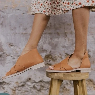 NWOT Free People Natural Sun Valley Sandal Women's Size 9 Tan Leather Open Toe - Image 1 of 4