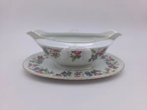 Franken-Krautheim Bayern Germany Mandarin Sauciere mit angesetztem Unterteller - Bild 1 von 7
