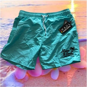 NWT Maui and Sons Pool Shorts Mens M Ocean Blue Swim Trunks Elastic Waist - Picture 1 of 8