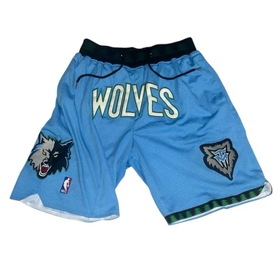 Pantalones Cortos Just Don Minnesota Timberwolves Vintage Bordados Hombre, Talla XL (NUEVO) Foto 1 de 4