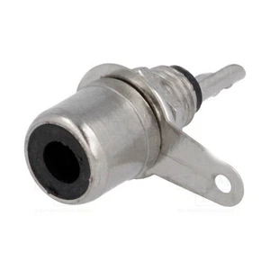 RCA Female Connector 6mm Panel Nickel Plated Marker BLACK - Picture 1 of 1