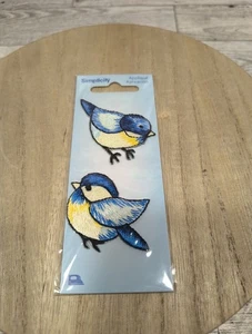 Simplicity Iron On Applique Blue Birds 1.9"W X 1.8"H Per Pack Contains 2 Birds - Picture 1 of 6