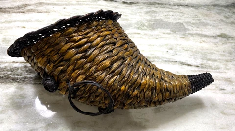 Cornucopia Harvest Horn Woven Thanksgiving Decorative Basket Cover