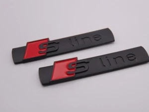 2x Matt Black S Line Side Badge Emblem for Audi A1 A3 A4 A5 A6 A7 A8 Q2 Q3 Q5Q7 - Picture 1 of 2