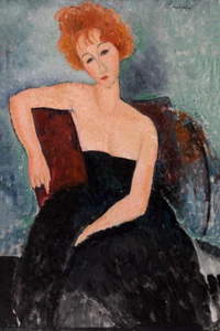 Redheaded Girl in Evening Dress by Amedeo Modigliani 60cm x 40cm Art Paper Print - Bild 1 von 1