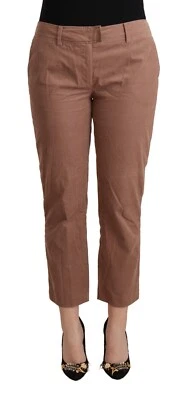 C'N'C COSTUME NATIONAL Pants Brown Cotton Tapered Cropped IT44/US10/L RRP $500 - Image 1 of 4