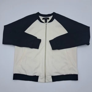Giacca donna Forever 21 grande zip manica lunga nero bianco Varsity bicolore - Foto 1 di 9
