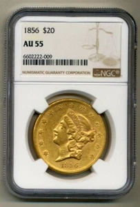 1856 AU55 NGC $20 Liberty Double Gold Eagle - Picture 1 of 4