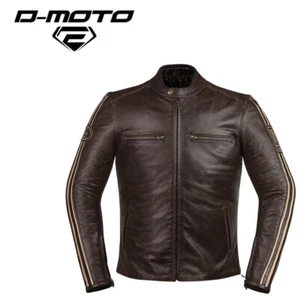 Men's Motorcycle Motorbike Jacket Racer Real Leather Jacket Vintage Biker Jacket - Picture 1 of 10