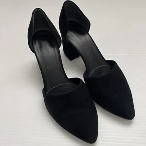 Jenni Kayne Leather D’orsay Mid Heel Black Made In Italy Sz. 36 - Picture 1 of 10