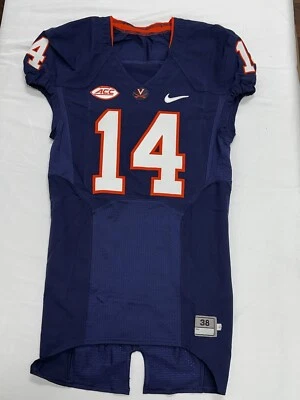 Camiseta de fútbol americano Nike emitida por el equipo UVA Cavaliers/usada en juegos talla 38 - #14 - ACC Foto 1 de 4