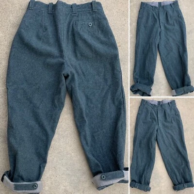 vintage wool military pants button fly LU69 EX 40 70 measure 30 Inch waist - Image 1 of 4