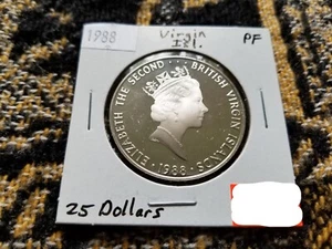 Britische Jungferninseln 25 Dollars 1988 Silber PP - Bild 1 von 2