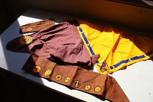 Vintage Cub Scouts Hat, Merit sash and Neckerchiefs - Picture 1 of 24