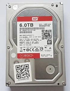 6 TB SATA Western Digital WD6002FFWX-68TZ4N0 7200RPM 128MB HDD 3.5" Hard Drive - Picture 1 of 1