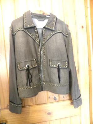 CHAQUETA DE SILLÍN CON TACHUELAS DE ALGODÓN DOUBLE D RANCH NUEVA CON ETIQUETAS 2X $405 Foto 1 de 4