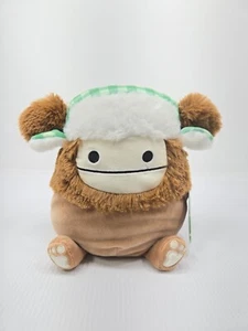 Squishmallows 8" Benny The Bigfoot With Gingham Trapper Hat NWT - Picture 1 of 3