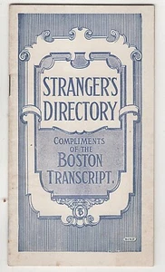 1921 STRANGERS DIRECTORY TOURIST GUIDE BOSTON MA HISTORIC SITES MAPS BROCHURE - Picture 1 of 7